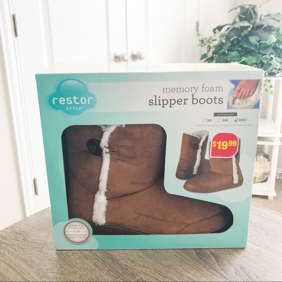 memory foam slipper boots